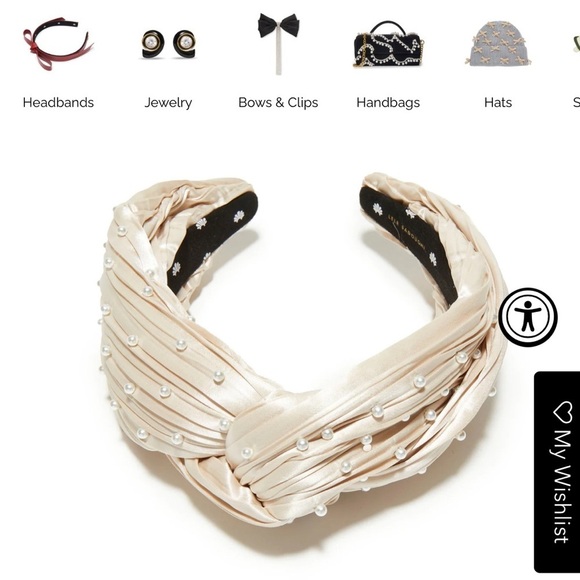 Lele  Soughdadi Pearl Embellished Satin Headband - Cream main image 5